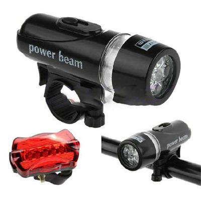 China Bike Light Sets Good Quality LED Lights Set 5 Led Bike Headlight And 3 Led Taillight for sale