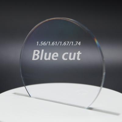 China Single Vision Anti Blue Ray Light 1.67 Blue Cut Lens UV420 Blue / Green Coating UV420 Blocking Optical Lenses for sale