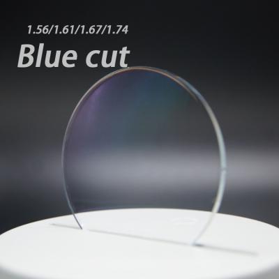 China China factory 1.74 aspherical blue single vision lens hmc wholesale high quality single vision block UV420 optical lenses for sale