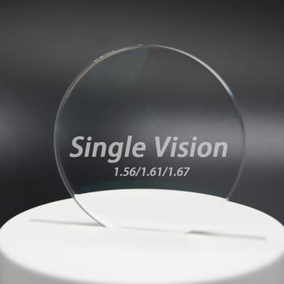 China Hot Selling Single Vision Lenses CW-55 1.67/1.56 Optical Lens Eyeglasses Ophthalmic Single Lenses for sale