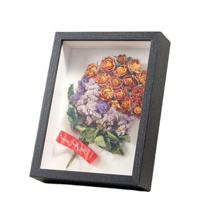 China MDF Wall Art 3D Square DIY MDF Black Picture Frames or Custom Wholesale High Quality Deep Shadow White Photo Boxes Made in China for sale