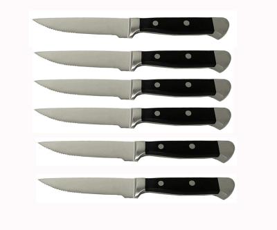 China 4PCS Forged Steak Knives Withe POM Forged Heavy Handle For Kitchenware for sale