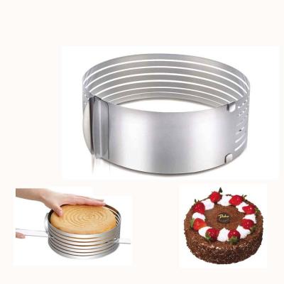 China 9 Inch -12 Inch Stainless Steel Cake Slicing Ring Cake Mold Adjustable Size 7Layers mold Bakeware for sale