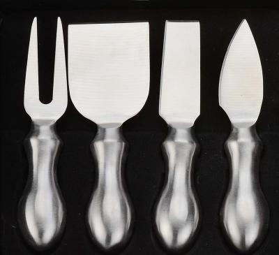 China New style Stainless steel 4PCS cheese knives with black box for cheese tools for sale