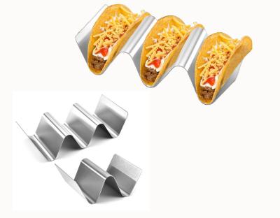 China Wholesale Cheaper Price Stainless Steel Mexico Style Taco Holder Wave Shape Biscuit Stand 18/8 or 18/0 for sale