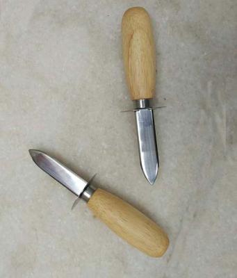 China French Oyster Knife With Wooden Handle For Sea Food Shell Opener for sale