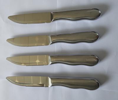 China Jumbo Steak Knife Set In Black Gift Color Box knife for steak Morror Finishing for sale