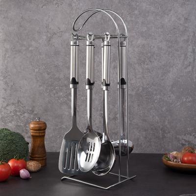 China Europe style stainless steel Cooking Utensil Tool With Utensil Holder 7PCS /SET with kitchen stand for sale