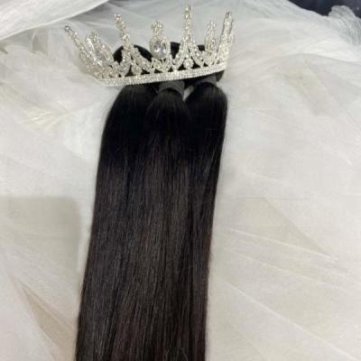 China Large Grade 8A Virgin Soft Smooth Thick Shedding Barely Aligned Brazilian Straight Cuticle Aligned Hair , 100% Raw Mink Brazilian Hair Extensions Weave Bundle for sale