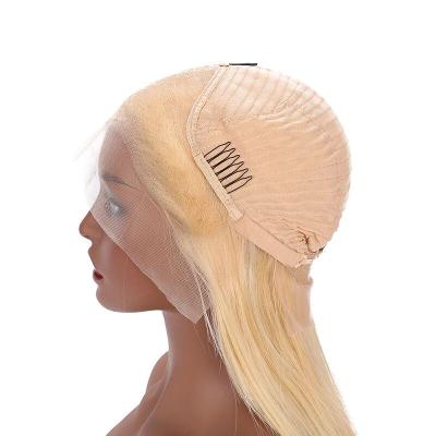 China Xuchang Factory Regular Full Lace Wave Blonde Wig, No Chemical Virgin 613 Full Lace Wig Hair, Indian Straight Lace Headband 613 Wig Wigs for sale