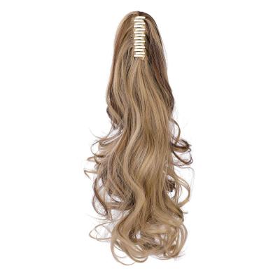 China Directly $1 Witnesses Clip On Synthetic Curly Brown Claw Ponytail Hair Extension Ponytail Hair Extension For Women Pony Tail Hair Wig for sale