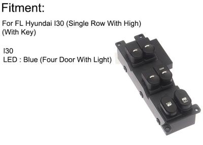 China LED Car Window Switch Replacement Front Left With Key Hyundai I30 93570-2L000 for sale