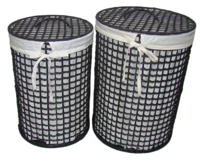 China China Factory Black Sustainable Storage Basket Storage Fabric Rattan Laundry Basket for sale