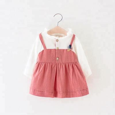 China New Design Autumn Spring Sustainable Baby Clothes Cotton Cute Ruffle Babies Dress for sale