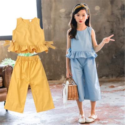 China Lovely casual teen girl set casual kids summer clothing sets summer girl clothing for sale