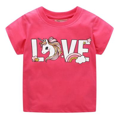 China Summer Anti-Shrink Best Selling Short Sleeve Baby T-Shirts Girl Clothes for sale