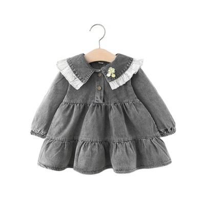 China Breathable Comfortable Autumn 1 Year Old Baby Dress Jean Baby Dresses Cool Skirt Baby Clothes Dress for sale