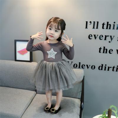 China Anti-wrinkle Christmas baby girl dress 3D star decorated baby lace dresses baby girl dress for sale