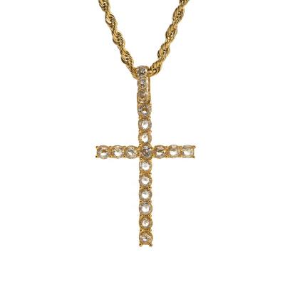 China Fashionable Unique Party Gift Mens 316 Stainless Steel CZ Crystal Cross High Grade Pendant for sale