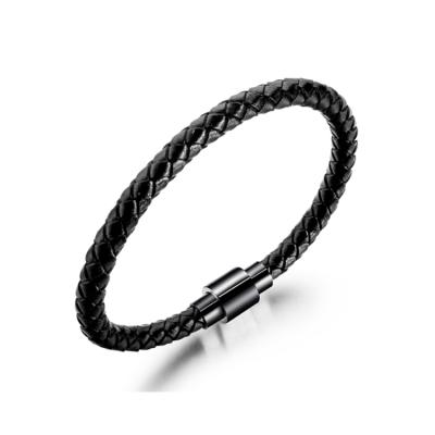 China 2020 casual/sports new fashion design stainless steel bracelet truth weave leather bracelet for custom logo for sale