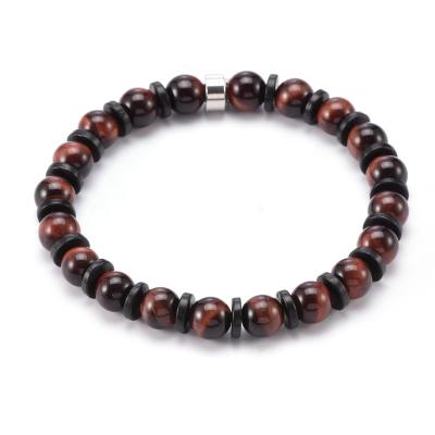 China Tiger Eye Bracelet Coconut Flat High Fashion Bead Jewelry Gemstone Bangle Silver Polishing Beads for sale