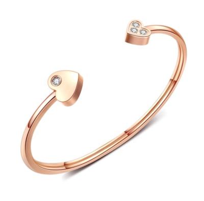 China Fashionable Rose Gold Plated Bracelet Custom Logo Couples Love Memorial Bracelet for sale