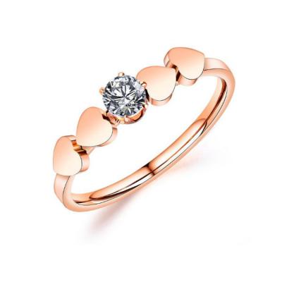 China Women's Romantic 18k Gold Plated Jewelry Diamond Wedding Ring for sale