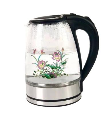 China 360 Degree Kitchen Home 2L Thermal Insulation Kettle Temperature Control Low Rotation Glass Electric Teapot for sale