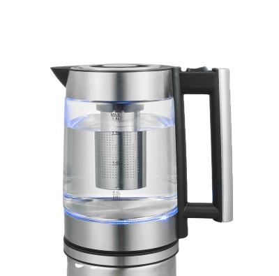 China Euro factory price low style 360 ​​degree rotation electric glass kettle 1.8l with CB/CE/ROHS/LFGP for sale