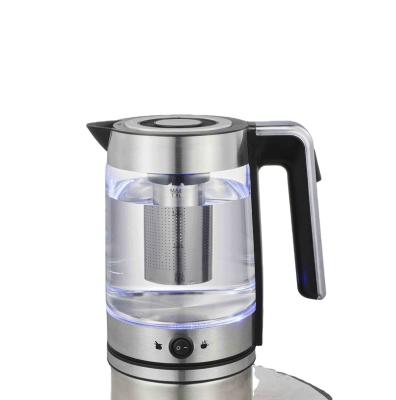 China 360 Degree BPA Free Speed-boiling Water Heater Indicator 1.7l Low Rotation Led Electric Glass Tea Kettle for sale