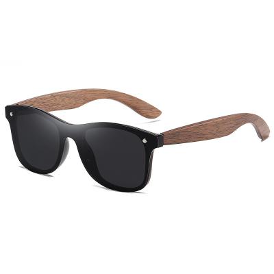 China Square New Style One Piece Bamboo And Wood Lens High Grade Polarized Wooden Colorful Sunglasses for sale