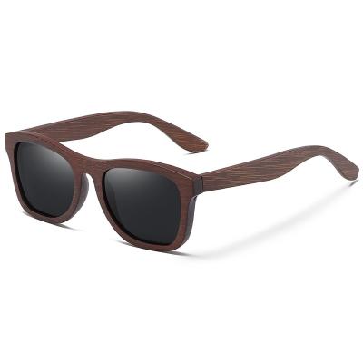 China Factory Direct Sales Brown Wooden Sunglasses Brushed Bamboo Sunglasses Men Women Polarized UV Protection Sunglasses for sale