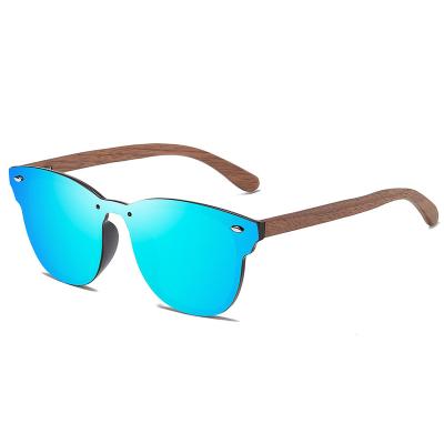 China Wooden Sunglasses Best Selling Bamboo High End Environmental Friendly Solid Wooden Lenses And Wooden Color Integrated Glass Polarized Sunglasses for sale