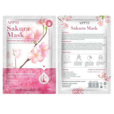 China Hot Selling Moisturizing Cream Japanese Cherry Blossom Skin Care Products Mask Superior Whitening Hydration Facial Mask for sale