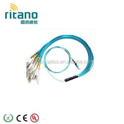 China 8core/12core/24core Fiber Optic MPO MTP Breakout Patch Cord With OM3 Cable MPO Patch Cord for sale