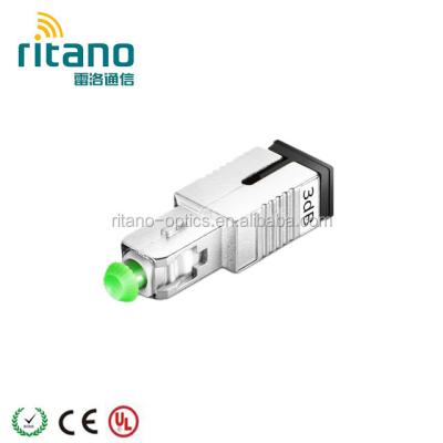 China Fixed Female-Male SM Ceramic Or Metal SC/APC Optical Fiber Attenuator With Beige Housing for sale