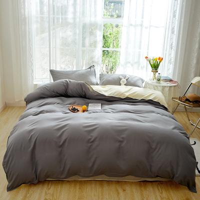 China Factory Anti-Static Supplier The Hot Sale Four-Piece Solid Color Milling Bed Sheet Bedding for sale