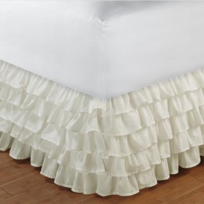 China Home Products Hot Multilayer In 2022 Four Layers Of Pleated Elastic Bed Skirt for sale