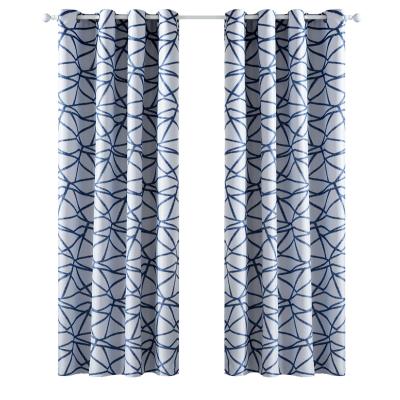 China Blackout hot products subtract in 2021 ice slot printing shading printing curtain for living room bedroom for sale