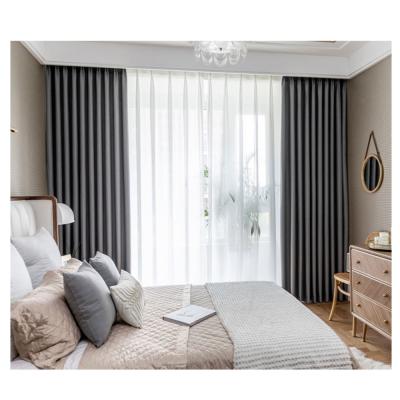 China Dark Gray Elegant Blackout Classic Plug And Play Curtain Windows Curtain for sale