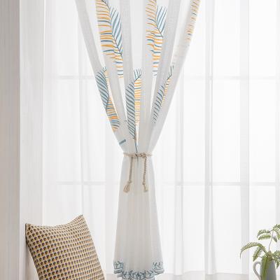 China Scandinavian minimalist fresh sun-light-transmitting curtains at home in emboridery for sale