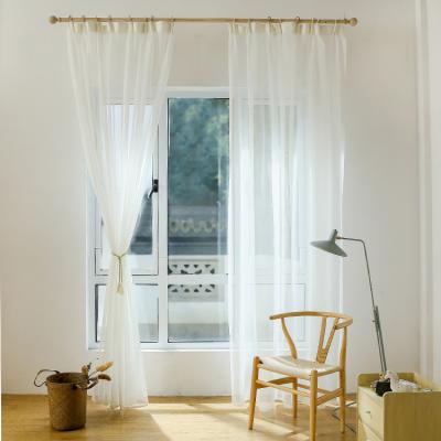 China Classic fashionable simple white sheer sunshade sheer curtain for balcony bedroom living room for sale