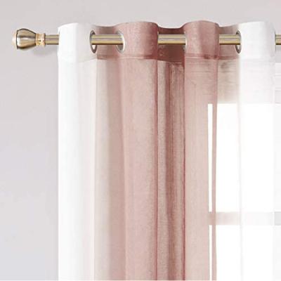 China Classic Pink White Dolly Foilprinting Curtain Gradual Change for Balcony Bedroom Living Room for sale