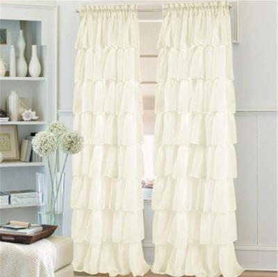 China Manufacturers High Quality Classic Lotus Leaf Lace Sheer Curtains for Balcony Bedroom Living Room for sale