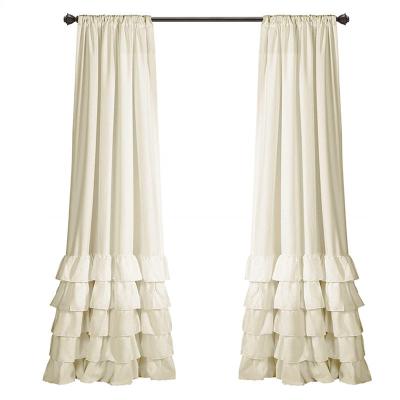 China 2022 Products Sheer Curtains In Solid Color Classic Warm Ruffle For Balcony Bedroom Living Room for sale