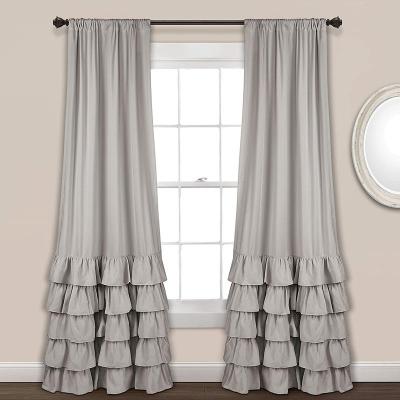 China Classic Solid Color Popular Ruffle Products Sheer Curtains For Balcony Bedroom Living Room for sale