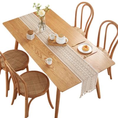 China Home Knitted Hollow Tablecloth Lace Tassel Table Runner for sale