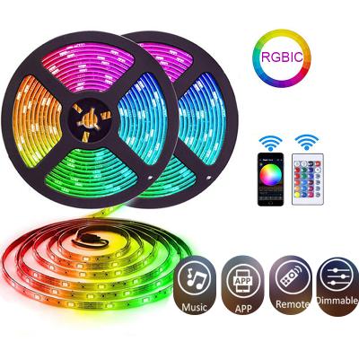 China Tuya APP high quality wifi smart remote control color changing RGB light kit waterproof flexible led strip lights for sale