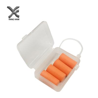 China Orange Soundproof PU Foam Ear Plugs Cylinder Shape Ear Plugs People for sale