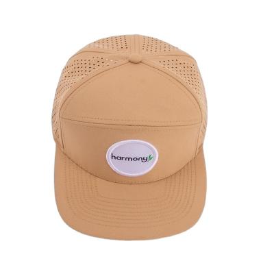 China 6-Panel Hat Embroidery Patch Style Masks 6 Panel Laser Cutting Holes Richardson Hats for sale